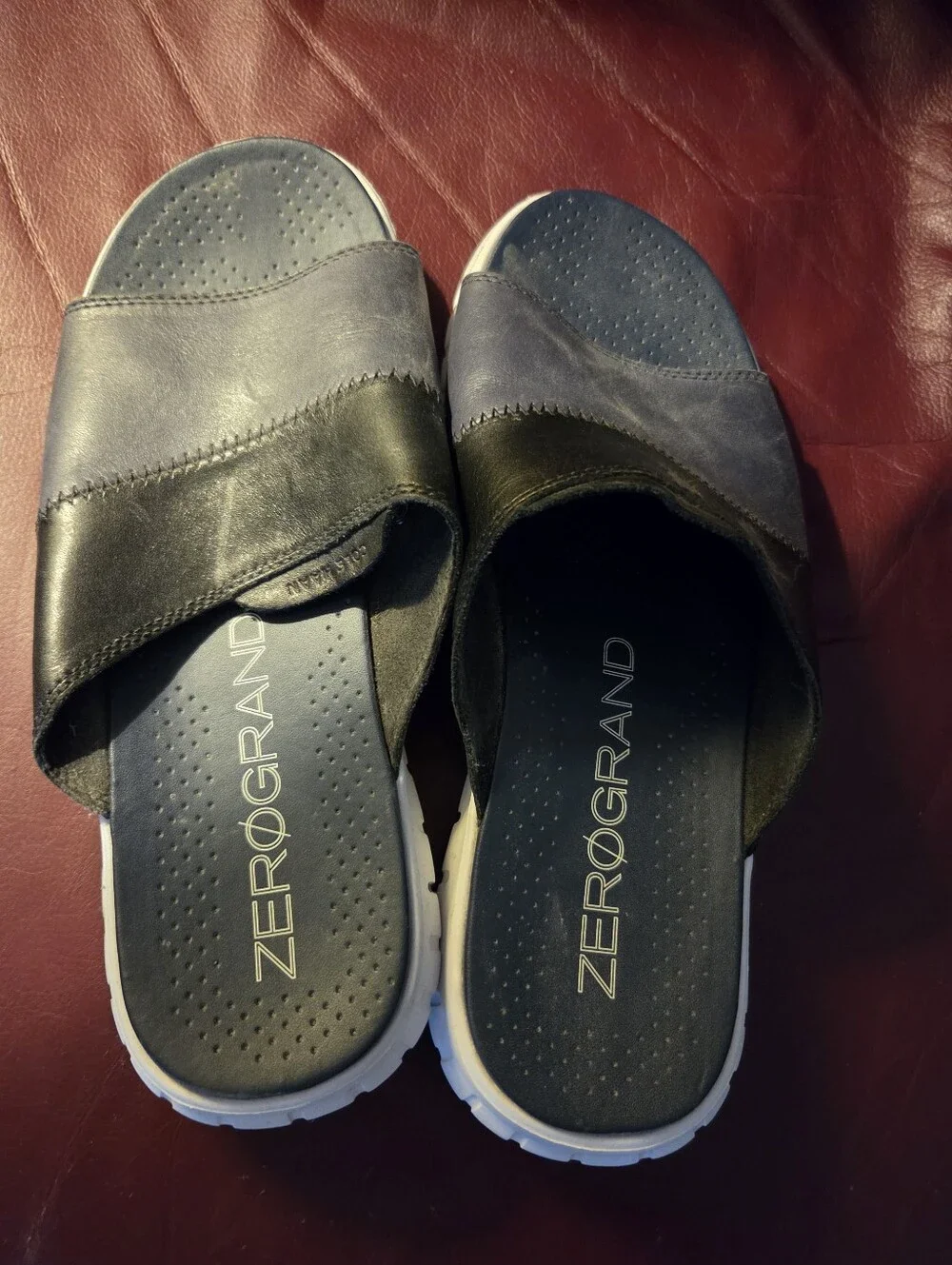 Cole Haan C27500 Zerogrand Slide Sandal Mens 10 Used Shoes Designer Blue, No Box